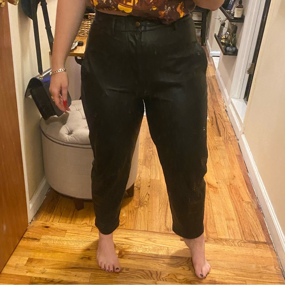 Faux leather pants